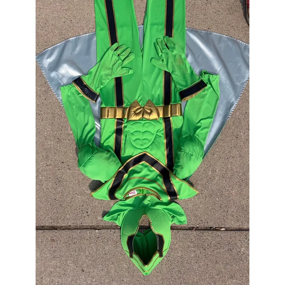 Disney Green Power Ranger Costume Youth Large Halloween Cosplay Dress Up